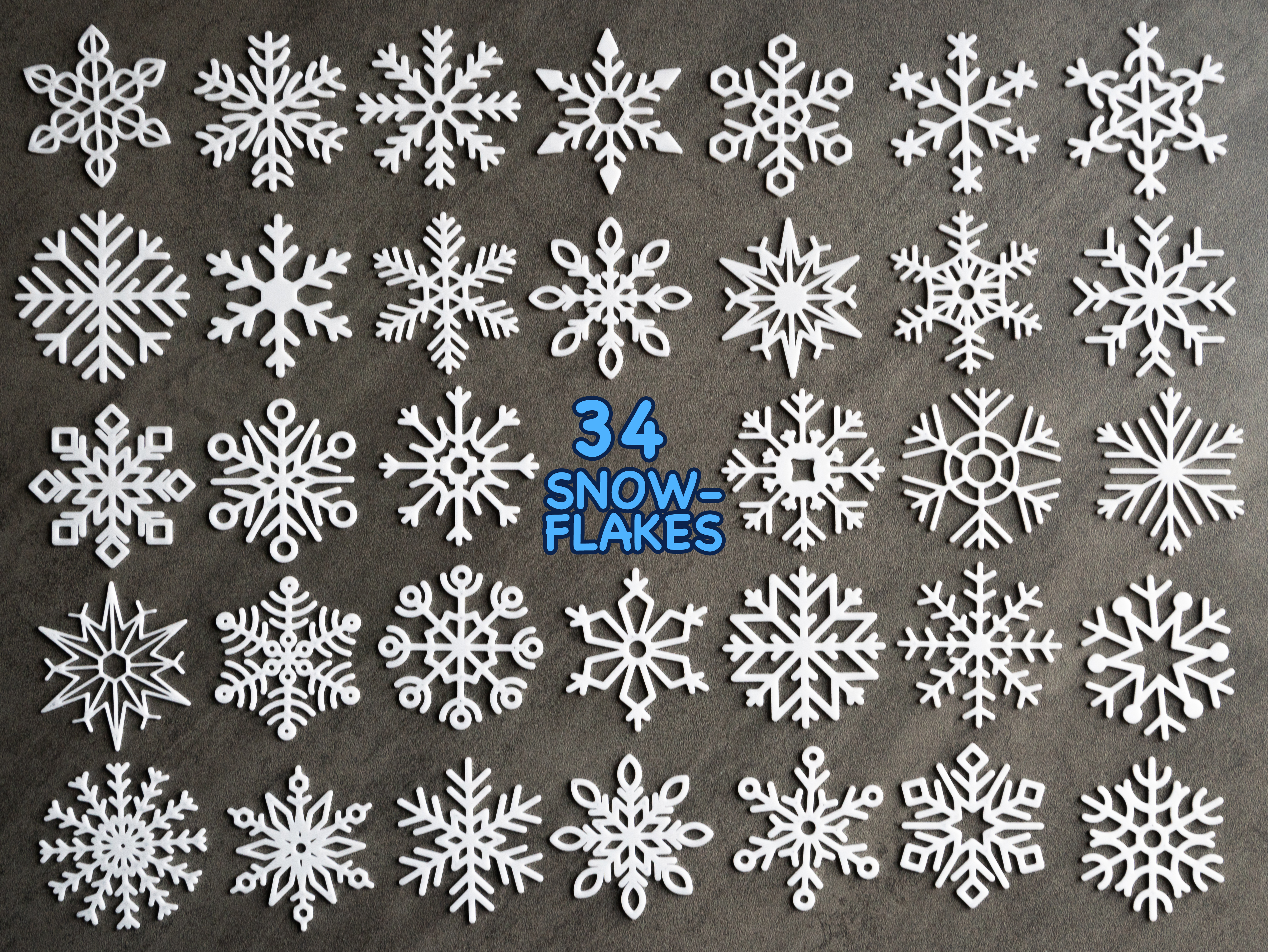 34 Snowflake collection / Kolekce sněhových vloček / Schneeflocken