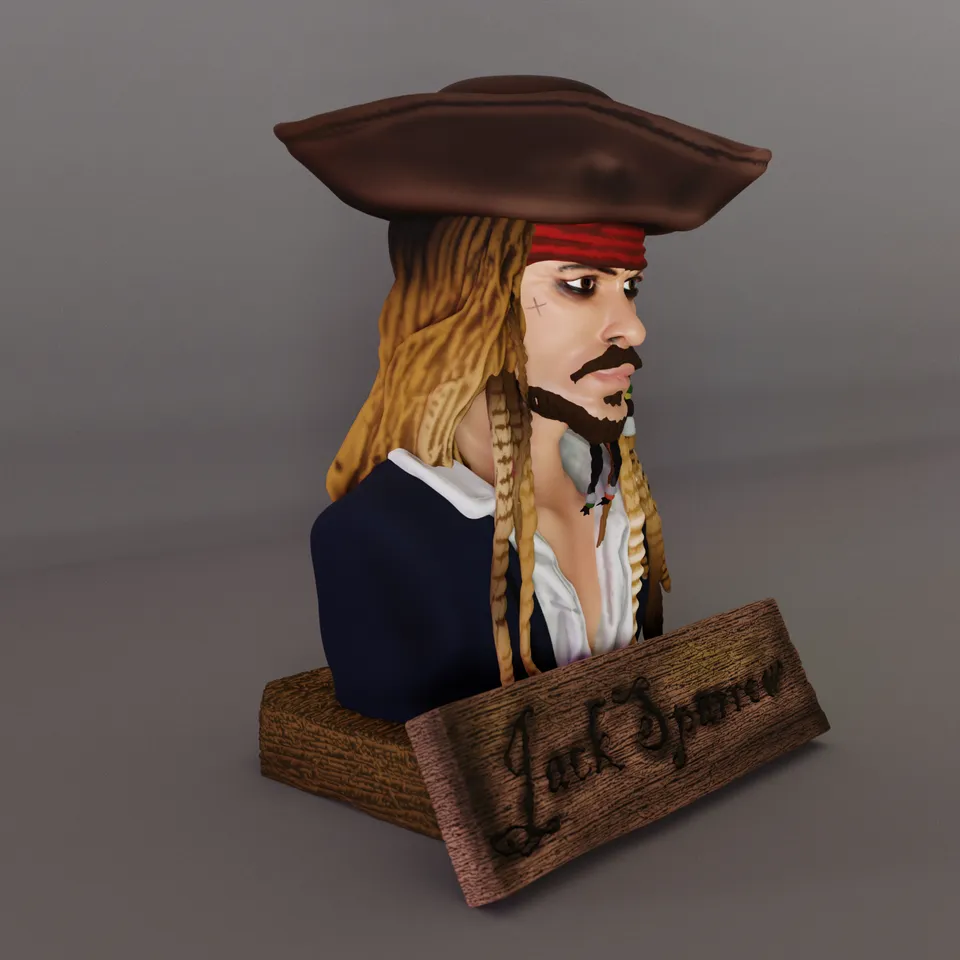 Jack Sparrow Bust Fanart by 3d_DaveJ | Download free STL model ...