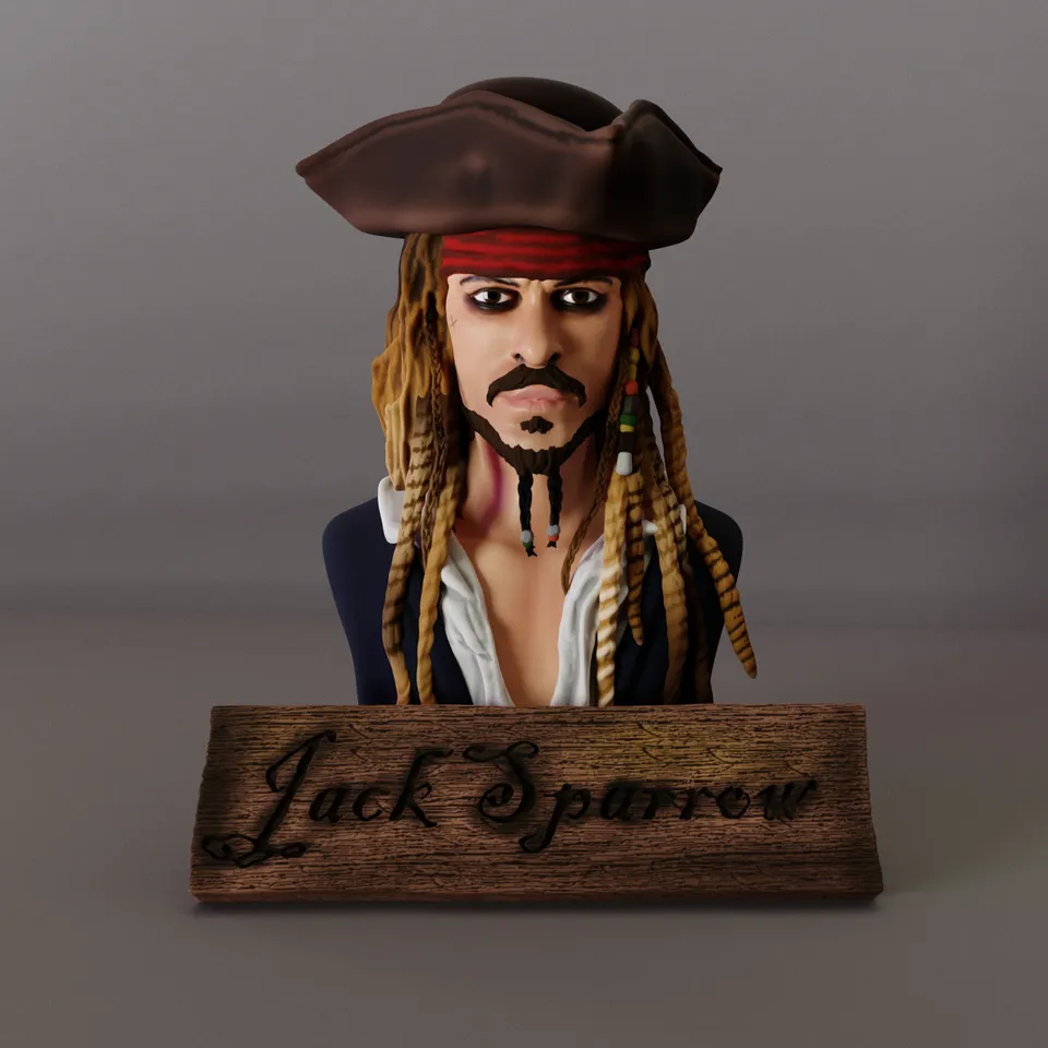 Jack Sparrow Bust Fanart by 3d_DaveJ | Download free STL model ...