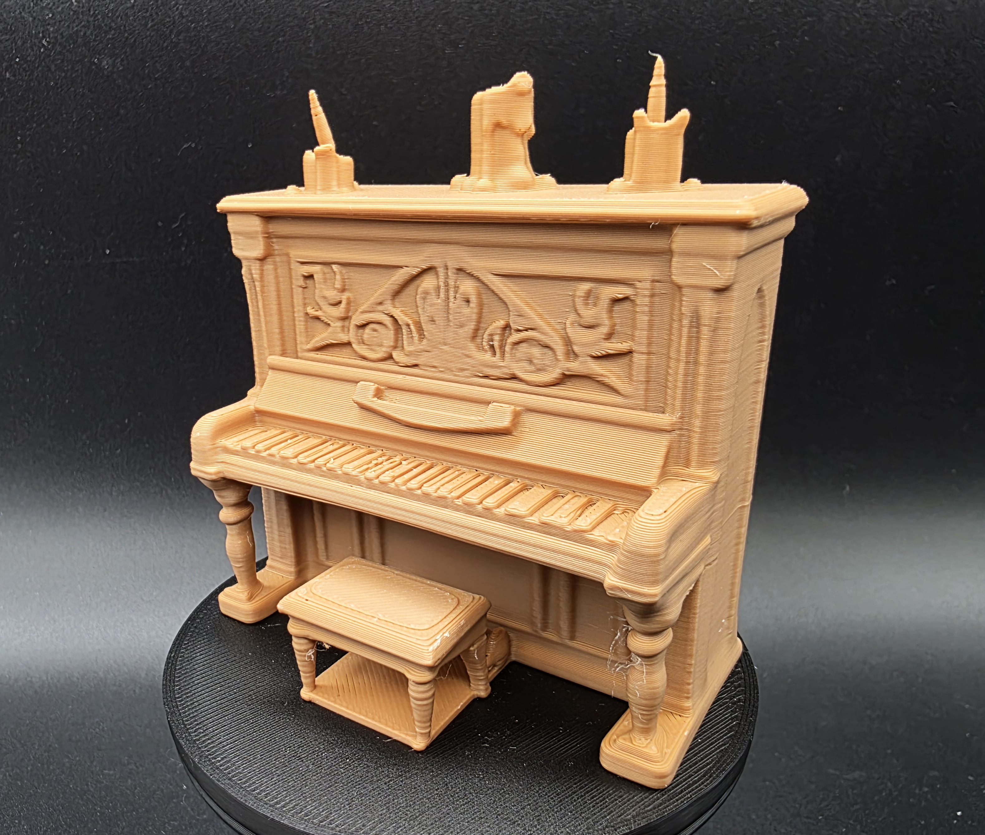 Miniature Upright Piano with Candles