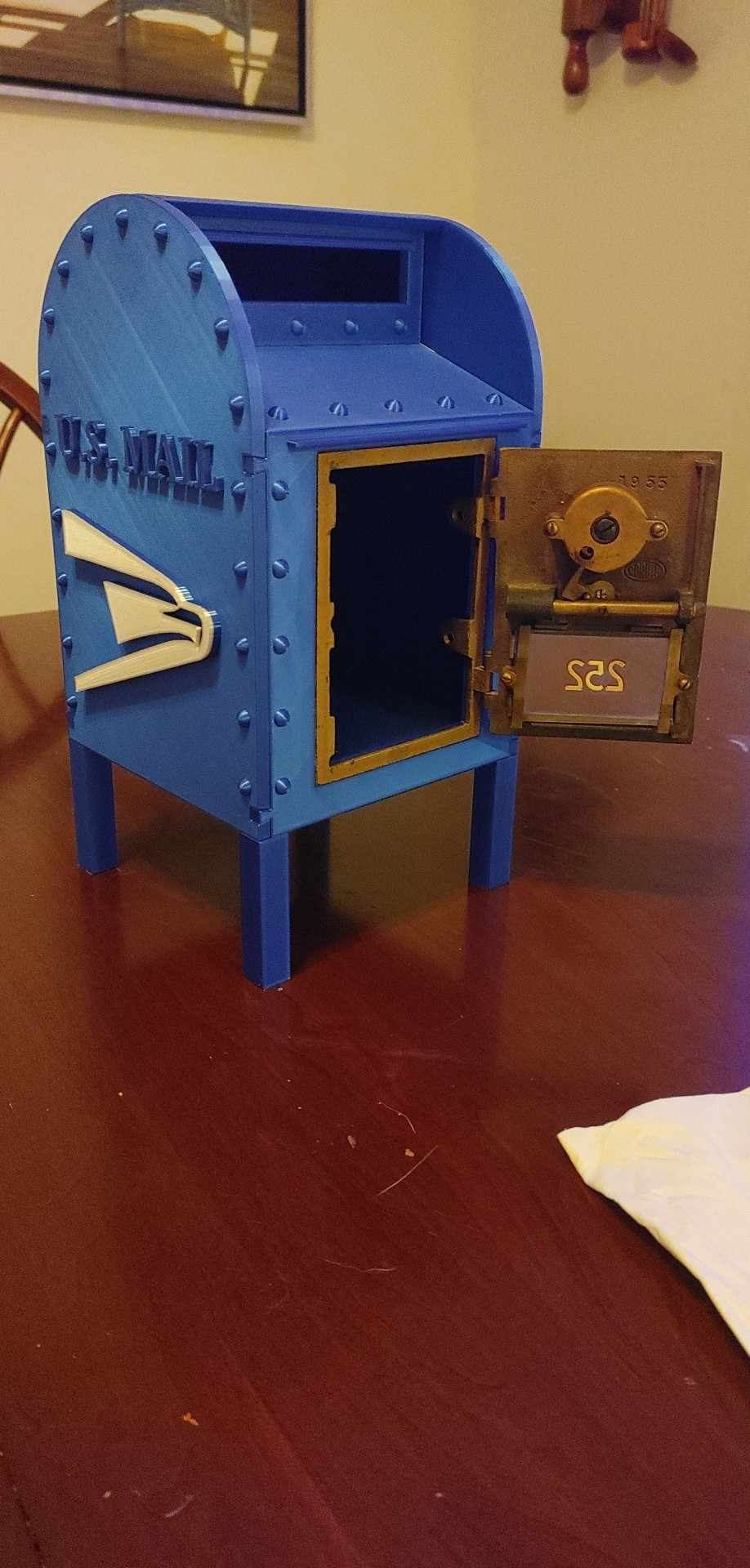 USPS Collection Box (Blue Box) Mail Holder Using a Vintage PO Box Door