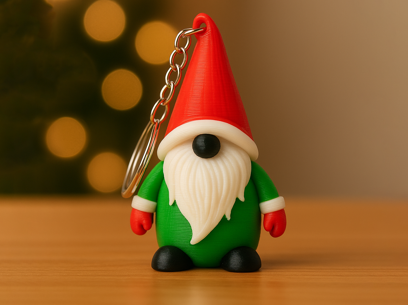 Christmas Gnome Keychain