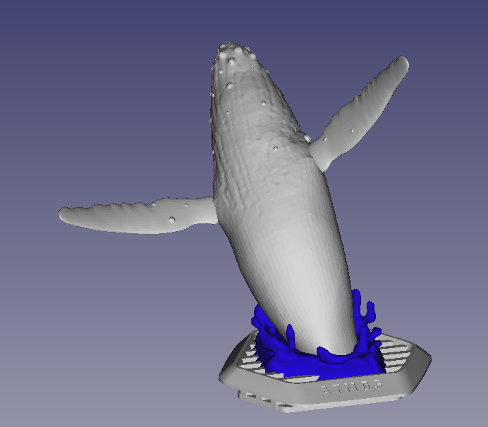 Humpback whale jumping out of MasterLiquid Atmos CPU Cooler