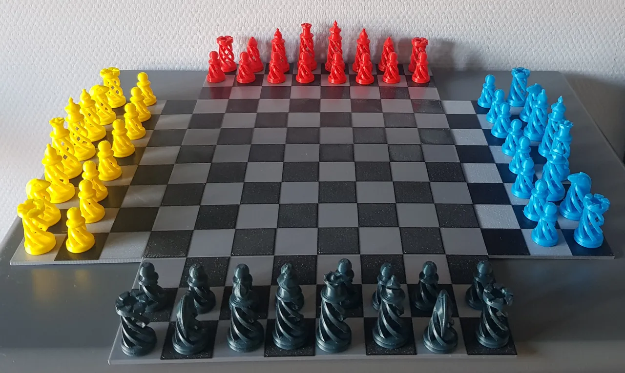 Hand Made 4 Player Chessboard by Endless Design