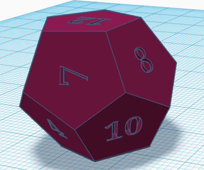 Dodecahedron (12 sided die)