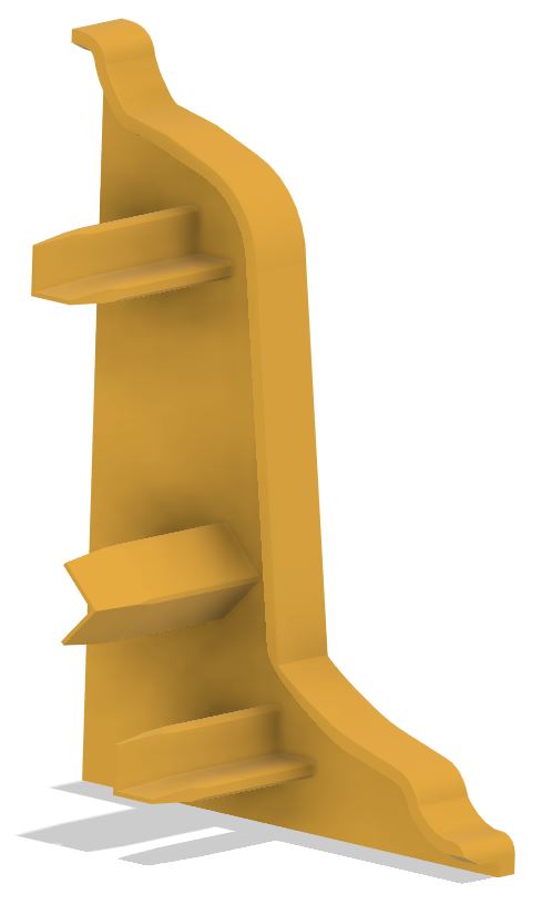 Rechte Endkappe Wandanschlußleiste/ Right end cap wall joint trim