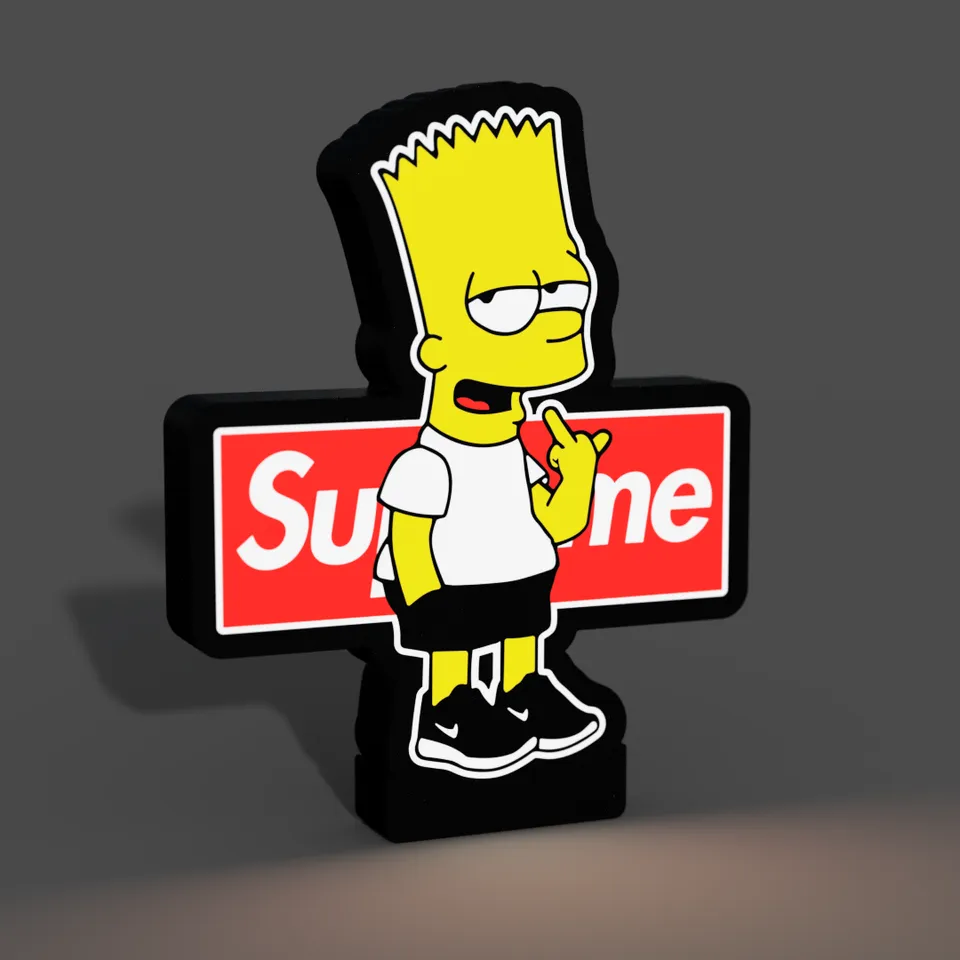 【特別送料無料！】 Lightbox Simpson Bart Supreme LED braga3dprint by Lamp デニム/ジーンズ
