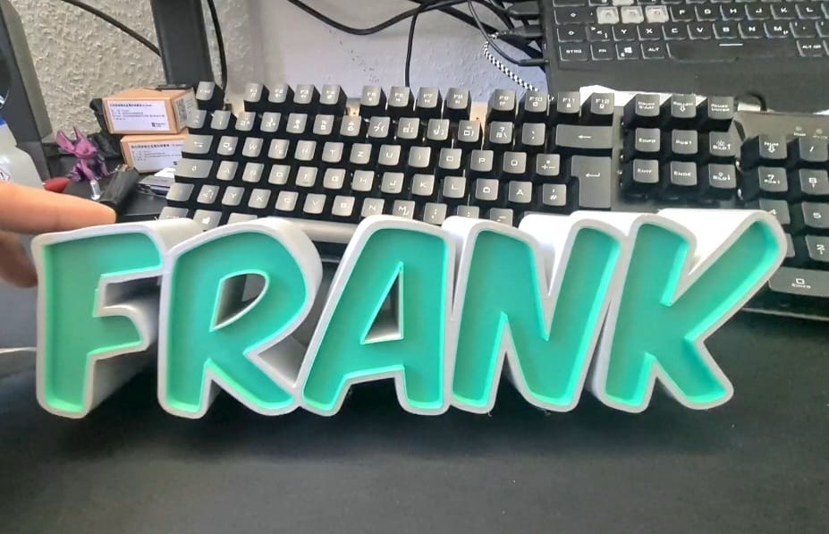 Lampe Schrift Frank