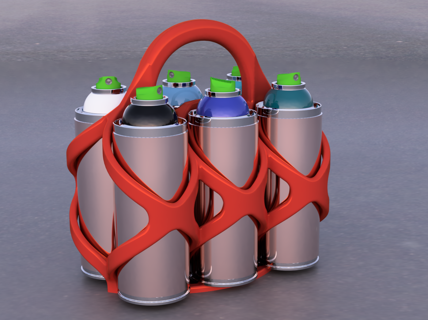 Spray Paint Can 6Pack Holder Minimal Supports Required; Just One by