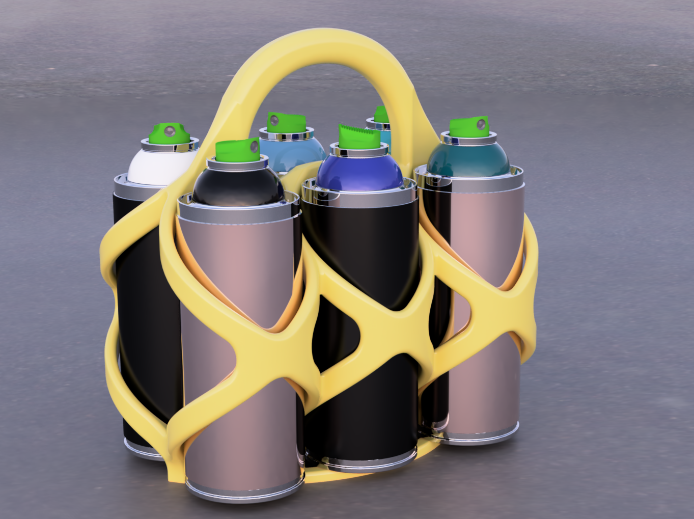 Spray Paint Can 6Pack Holder Minimal Supports Required; Just One by