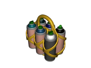 Spray Paint Can 6-Pack Holder: Minimal Supports Required; Just One by Brian  Bu, Download free STL model