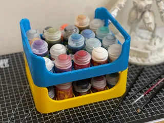 Hobby paint bottle organizer 3D model 3D printable