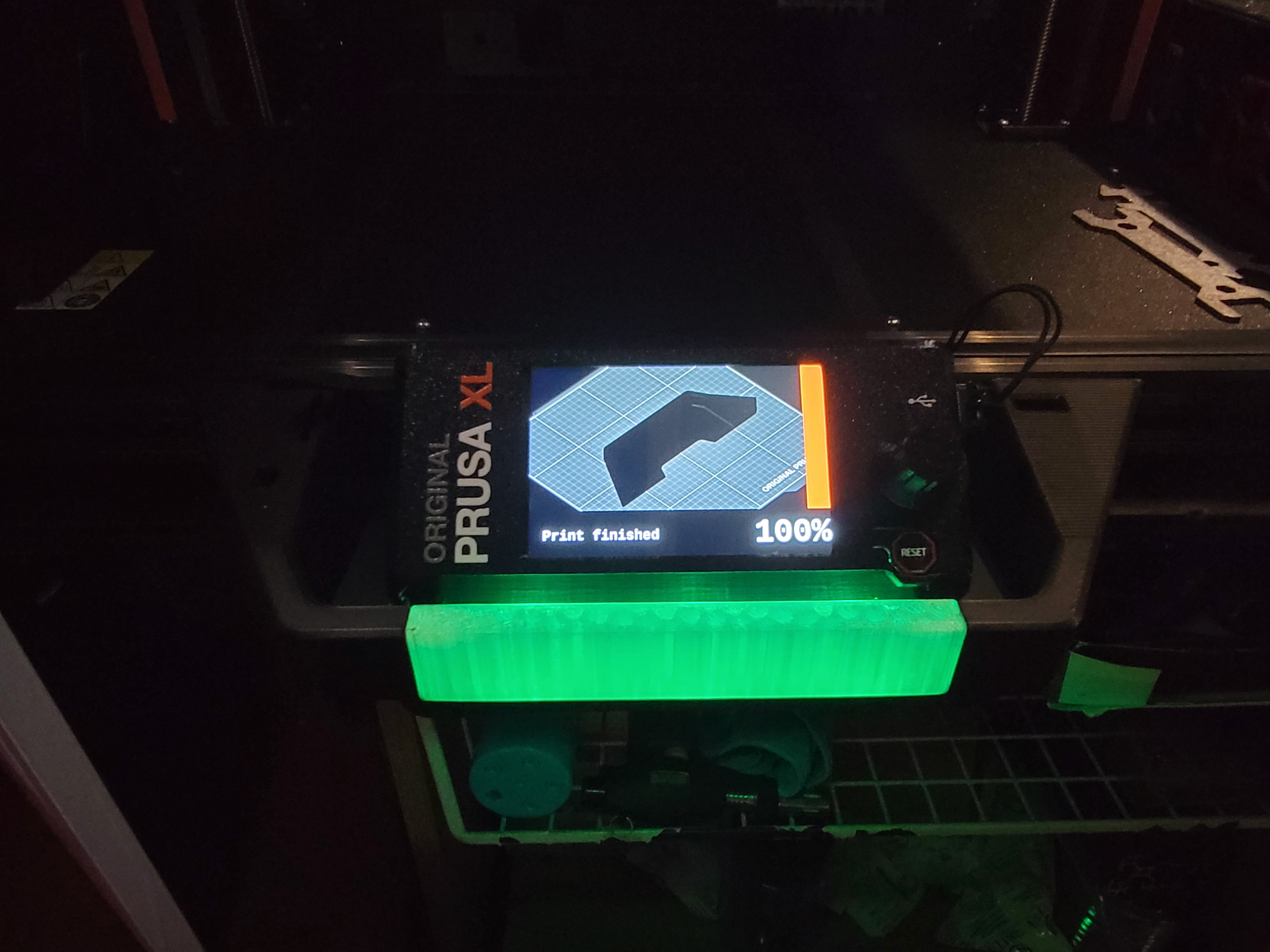 Remix of Guym's Prusa XL screen guard with LED light passthrough