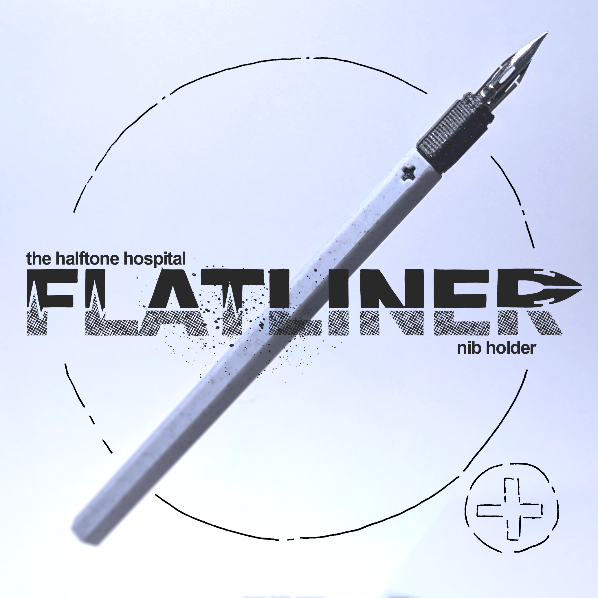 The Flatliner - Cartoonist's Nib Holder by halftonehospital