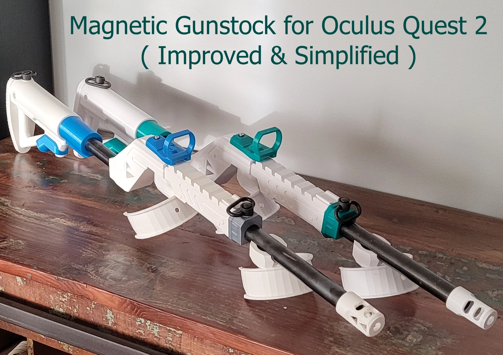 Magnetic Gunstock for Oculus Quest 2 (Improved & Simplified)