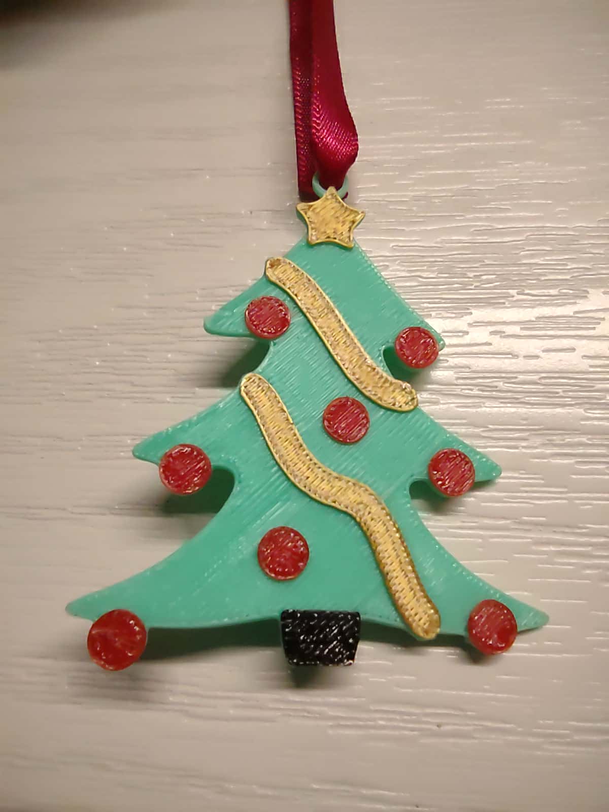 Hanging Christmas Tree with Baubles, Tinsels and Star