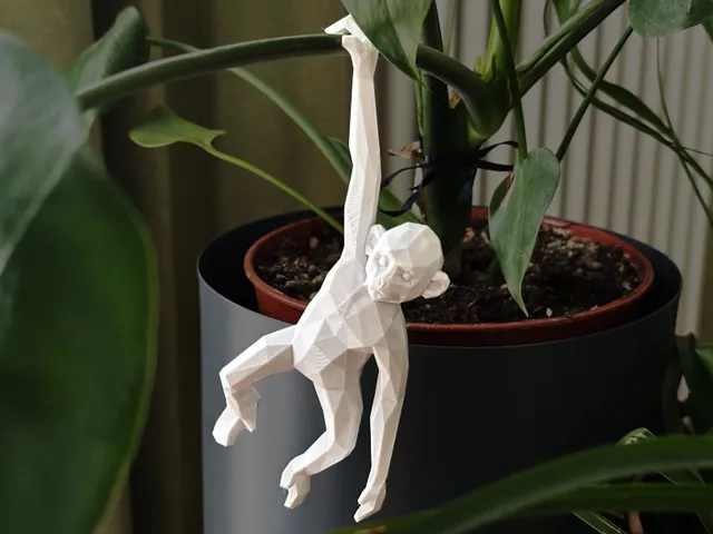 Cute Low Poly Hanging Monkey