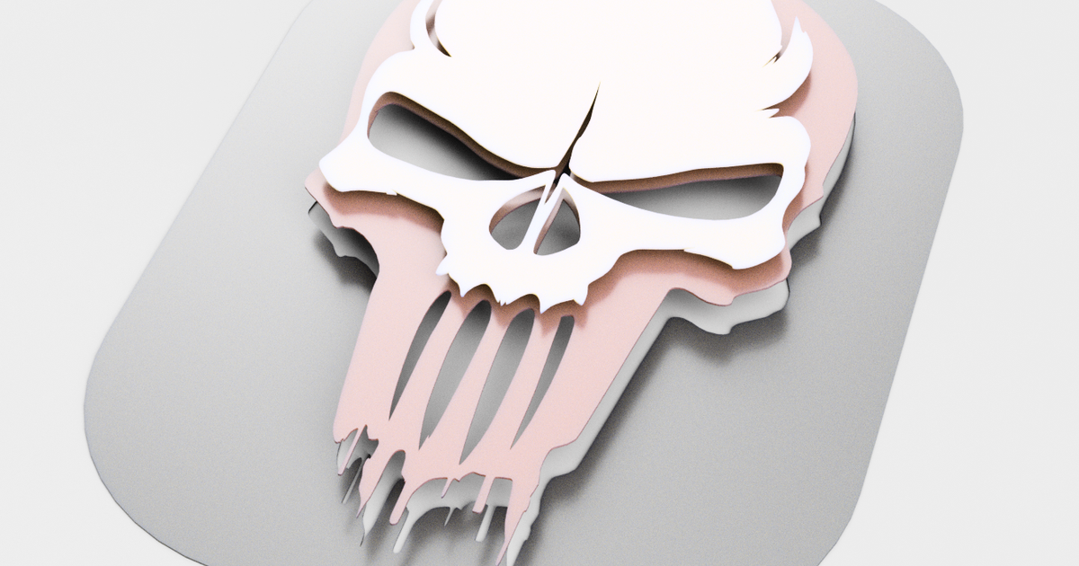 Skull - 3 layer painting stencil by Florin | Download free STL model ...