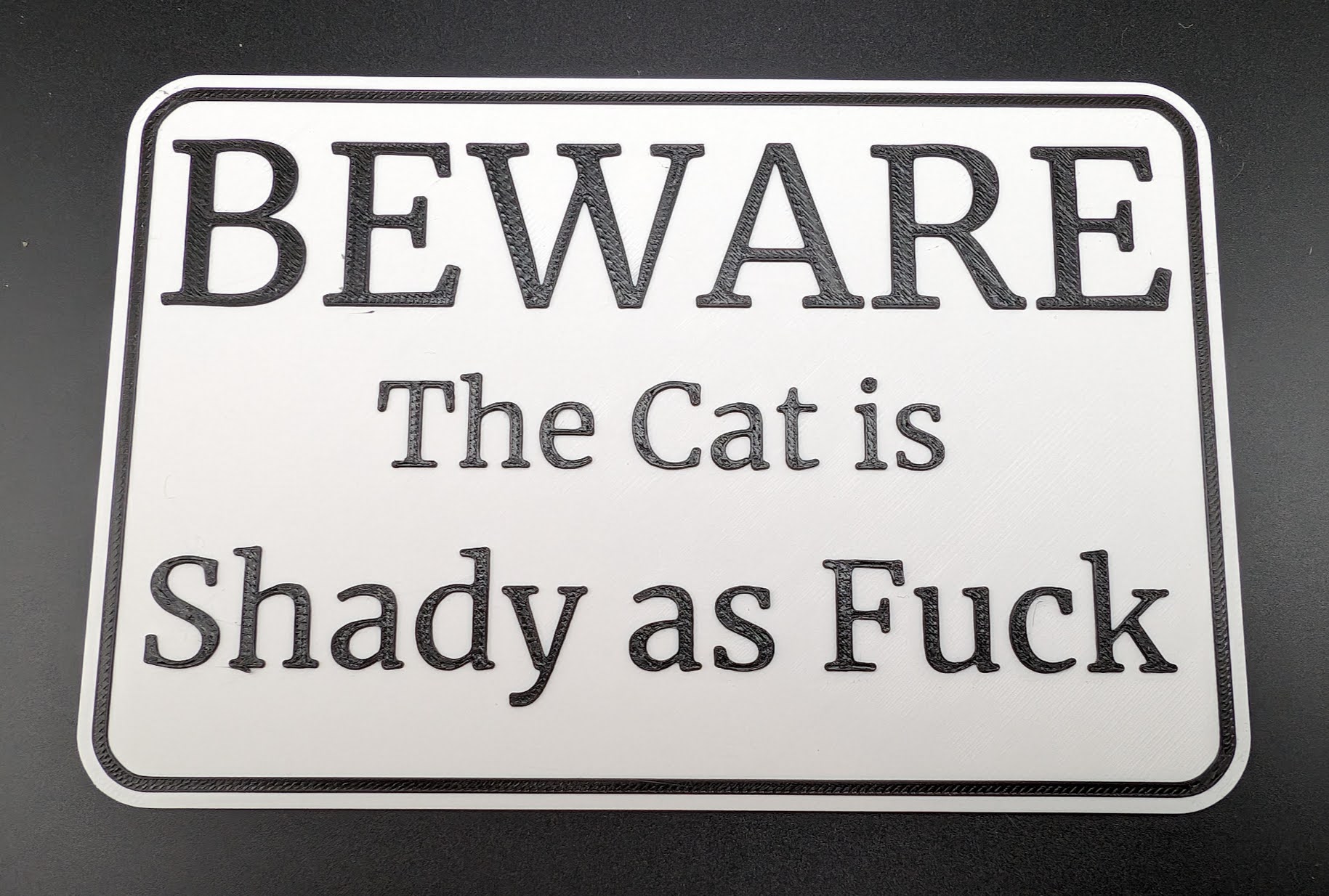 Beware The Cat sign