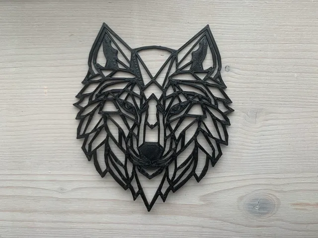 Wolf / shepard head low poly wallart geometric art 2