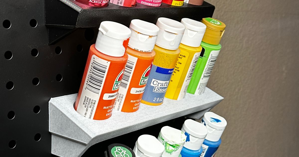 Acrylic Paint pegboard holder by Blake Drousche Download free STL
