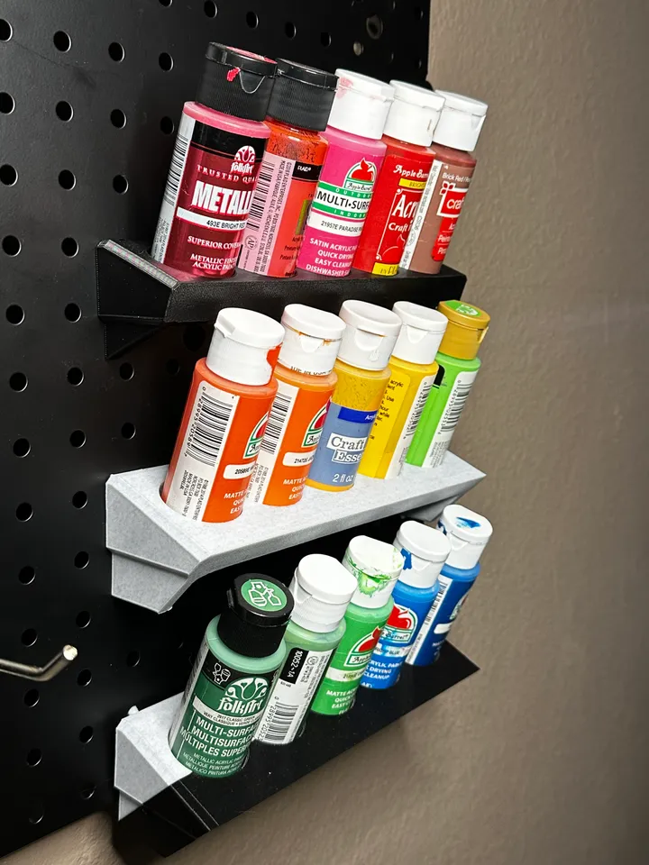 Hobby Storage 2 Oz Bottle Acrylic Paint Racks Holders for Peg Board 