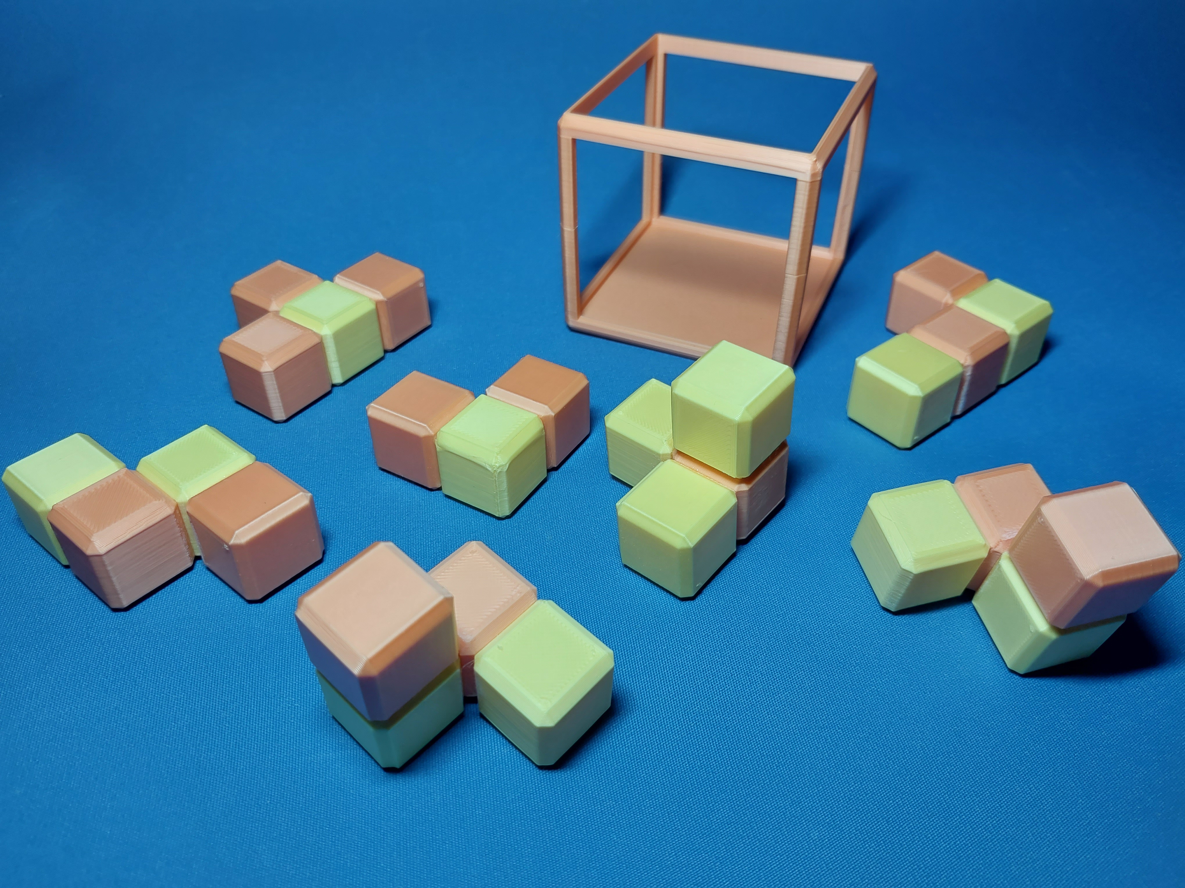 Two Colors Cube Puzzle (gluing required).