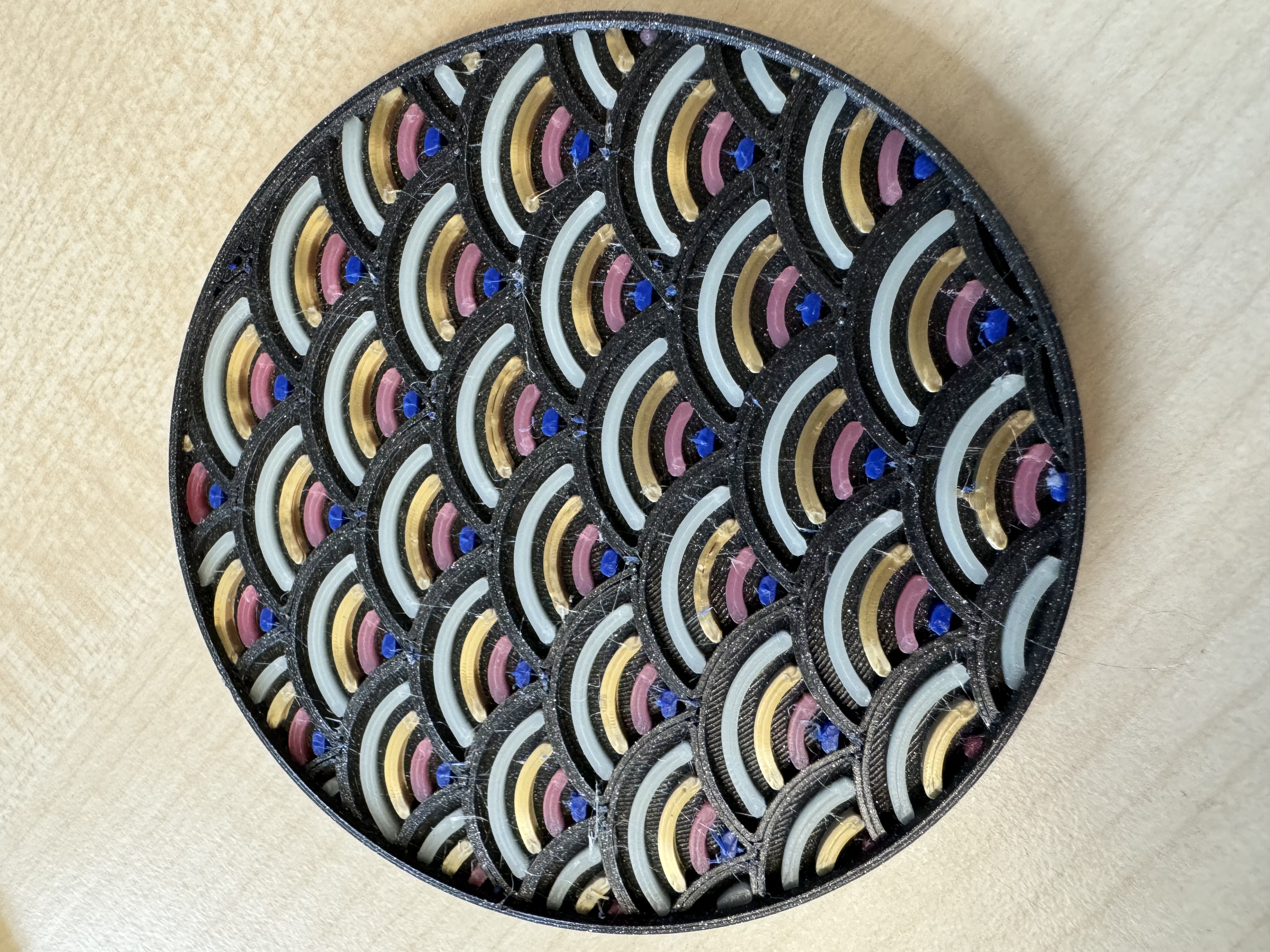 Kanagawa Wavepattern coaster Multicolor prusa xl 5 heads/2 heads