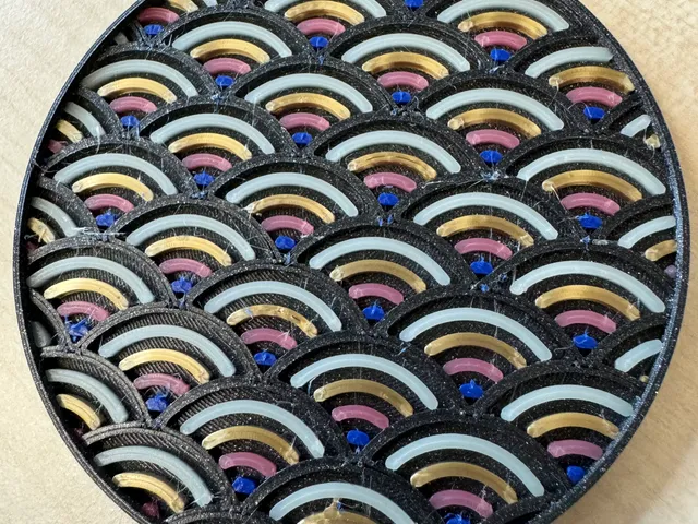Kanagawa Wavepattern coaster Multicolor prusa xl 5 heads/2 heads
