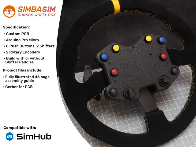 SimbaSim Runsco 330mm Steering Wheel Button Box
