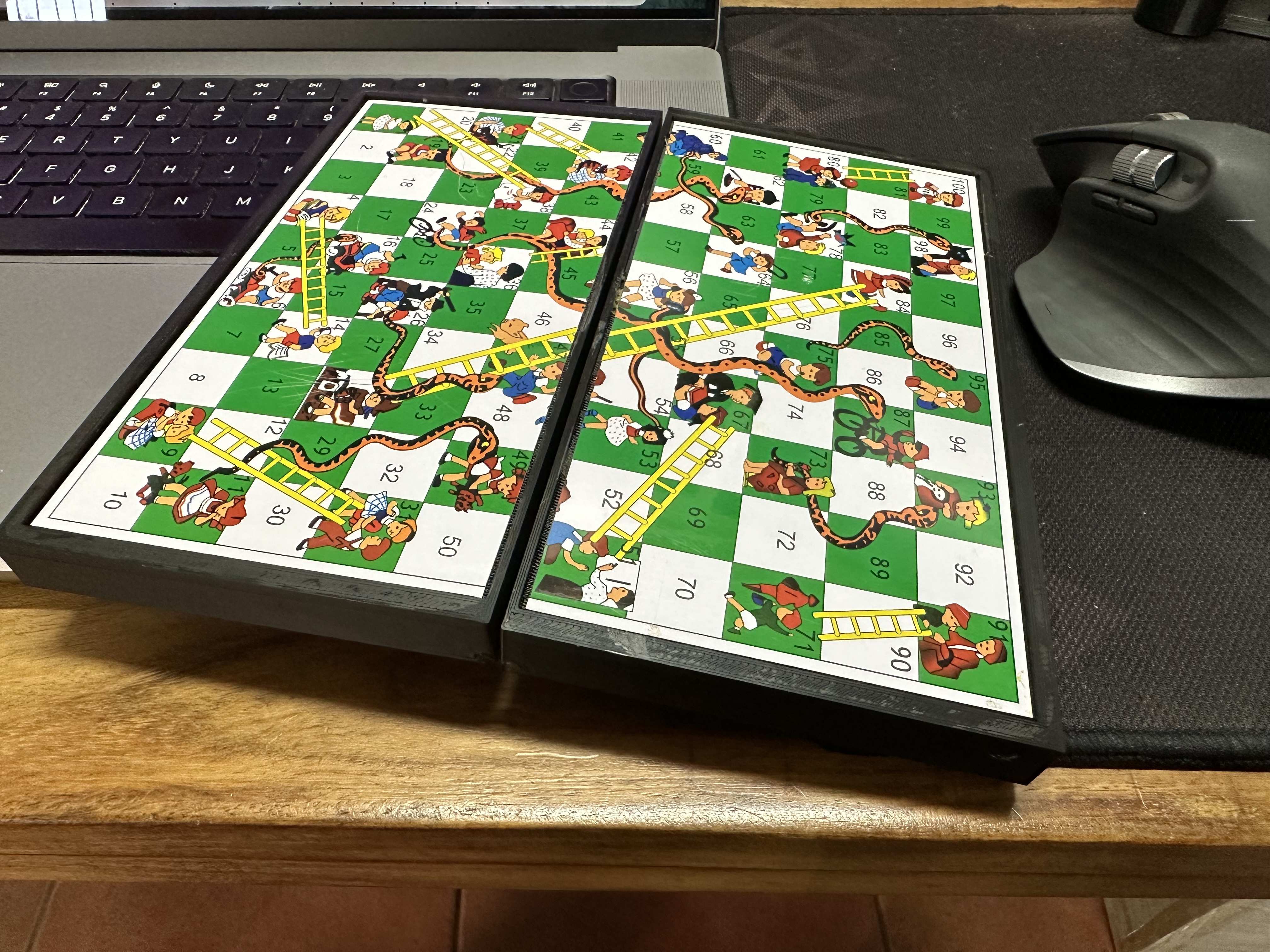 Portable Game board for Chess or Snakes & Ladders