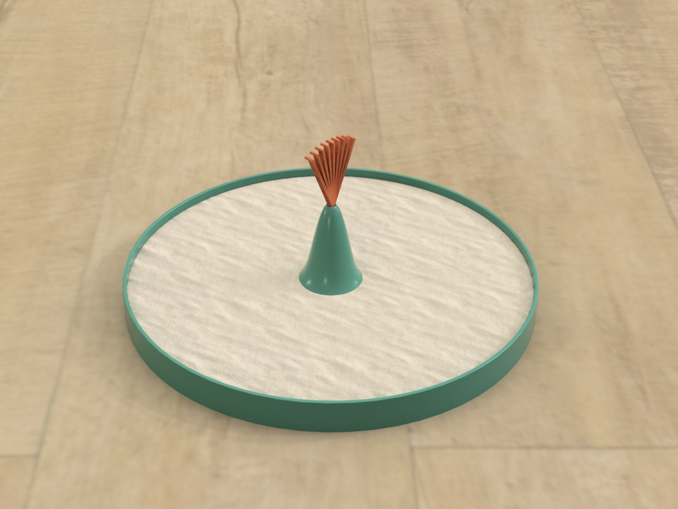 Zen 2.0:  A Simple Circular Zen Mountain with Rake (customizable)