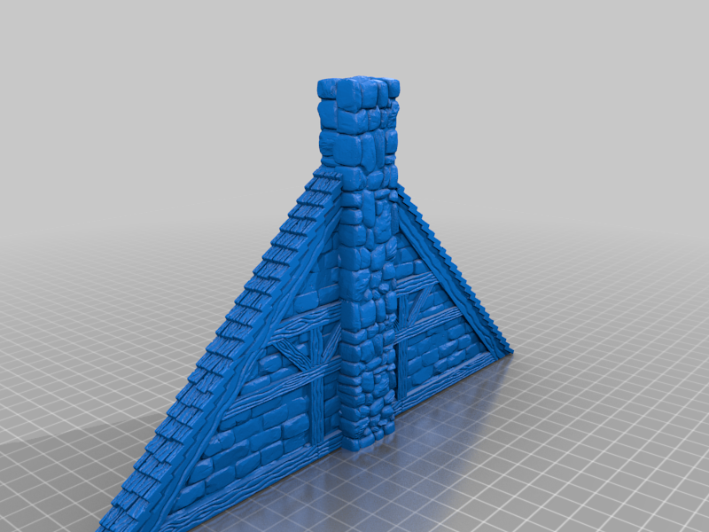 OpenForge 2.0 Stone Brick Roof Gable 9x with Chimney