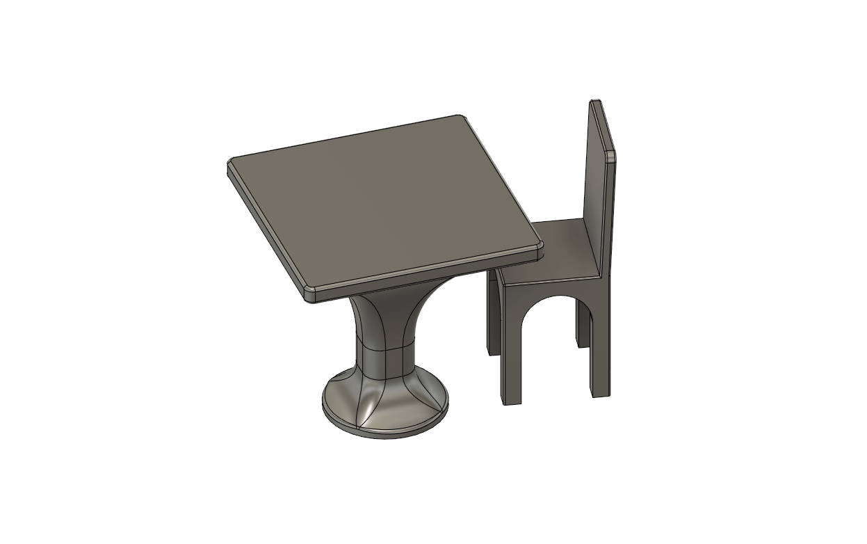 No Supports Table and Chair Set
