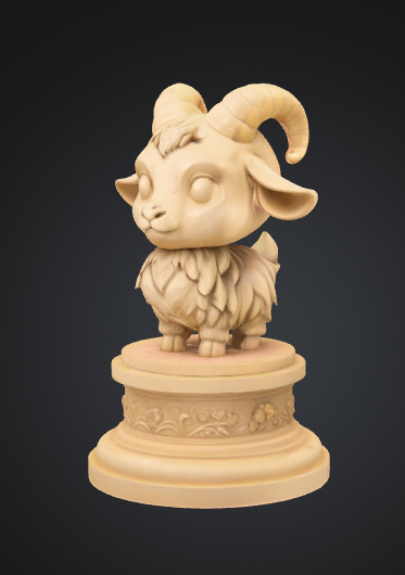 Cute goat on plinth