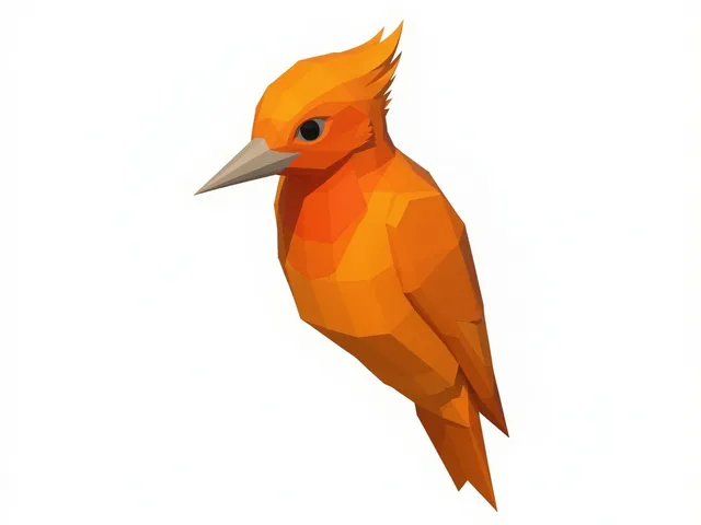 Large Low-Poly Faceted Woodpecker Ornament