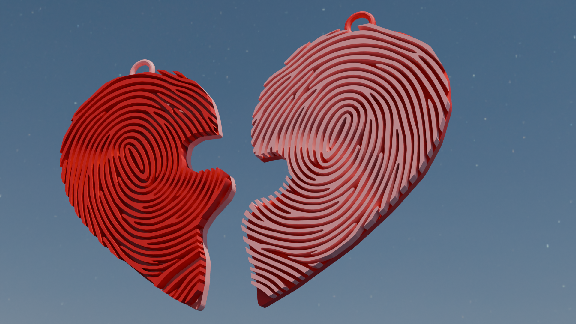 Fingerprint Hearts – Dos mitades que forman un solo corazón.