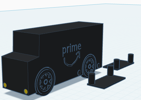 Amazon van (with moving wheels)