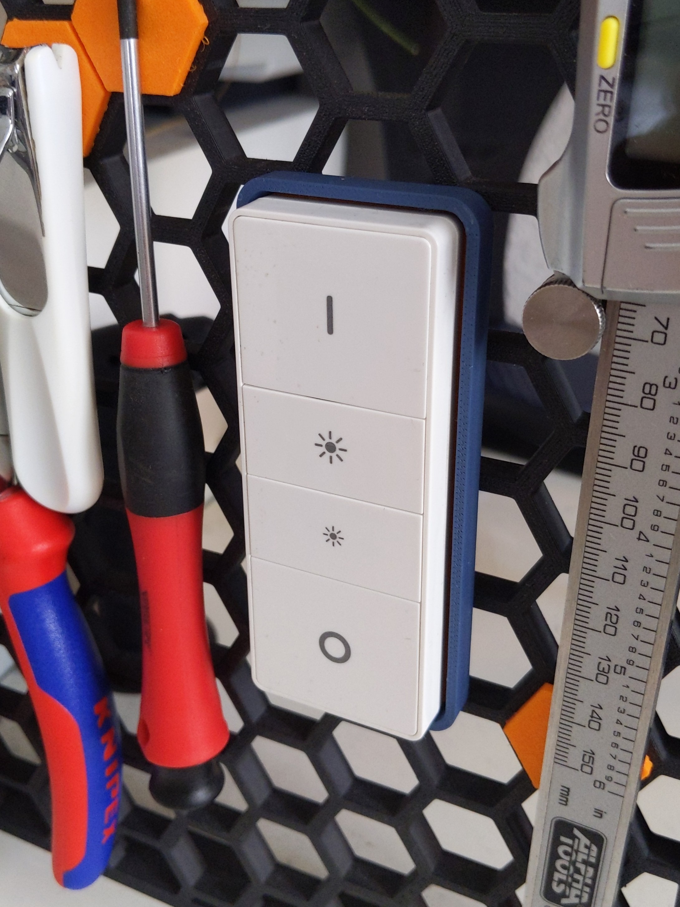 Hsw honeycomb storage wall Hue dimmer light switch mount