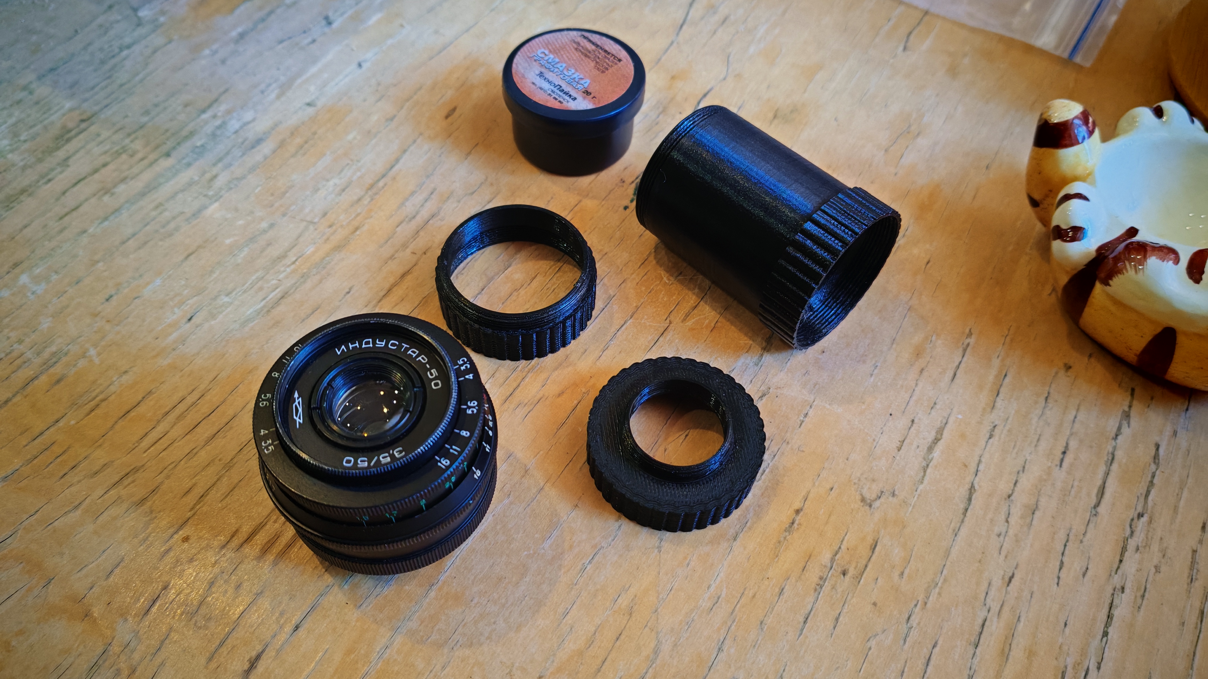 M39 to C-mount Lens Adapter + Macro rings