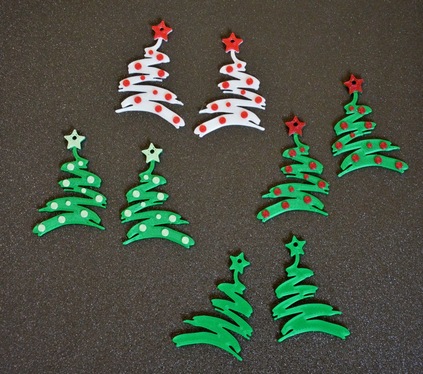 Christmas tree earrings with ornaments