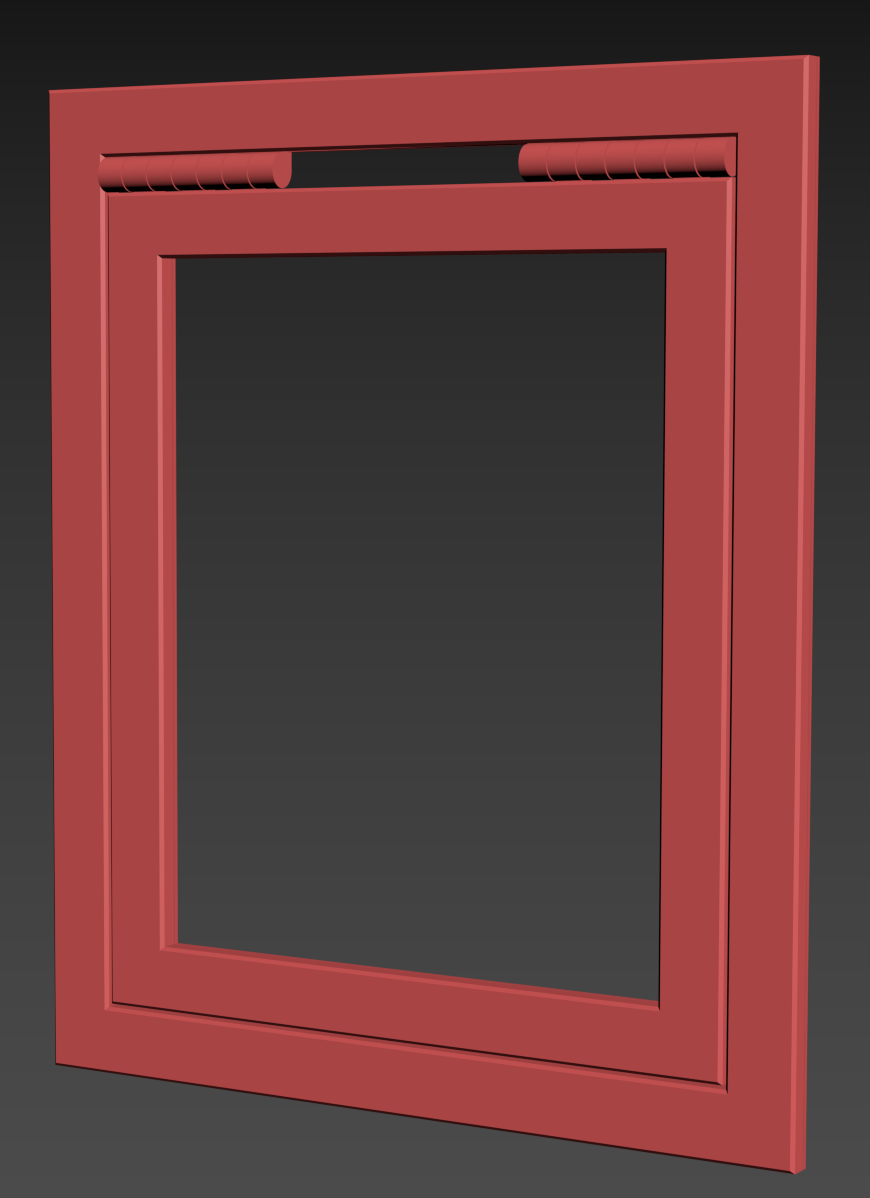 Cat Door For screen Mesh 3D model thumbnail