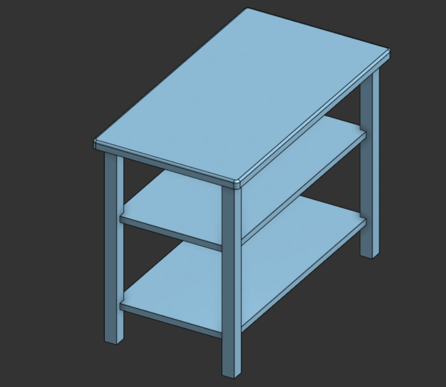 Sidetable for living space or doll house