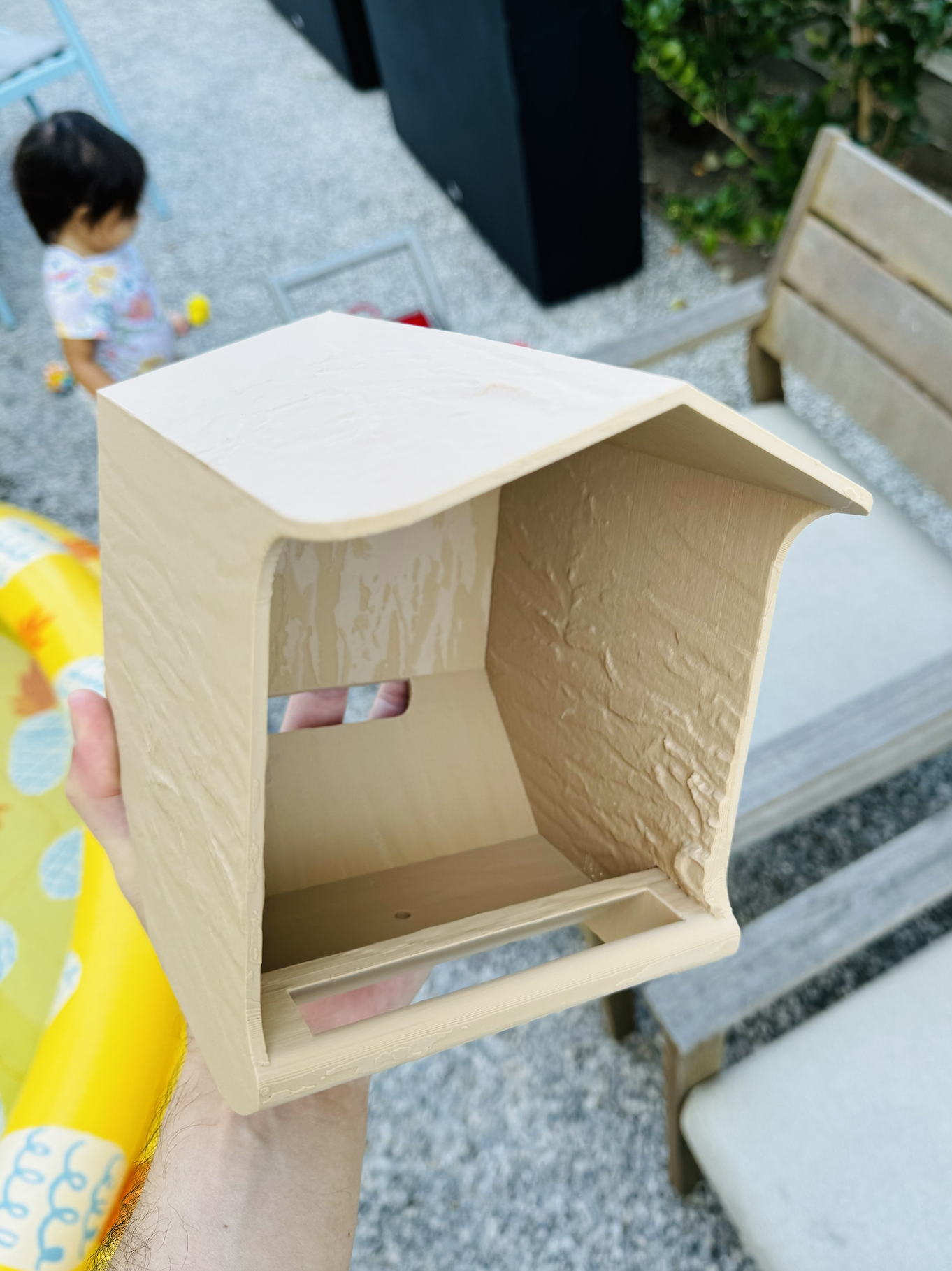 Bird Feeder with bark texture (removed camera brackets)