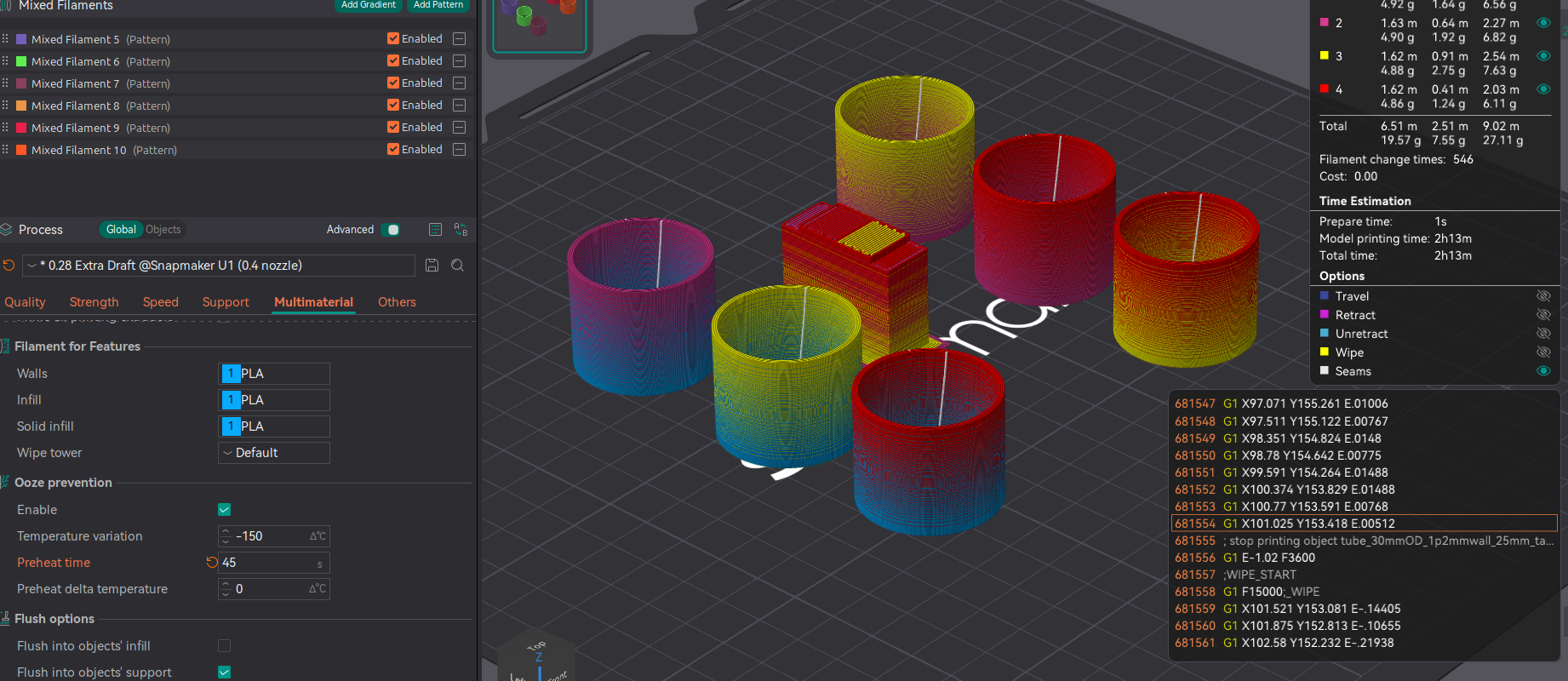 Snorca Full Spectrum - Gradient Filament Blending Mix test