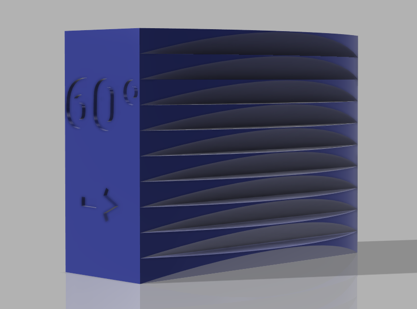 Fan calibration 55° and 60° overhang