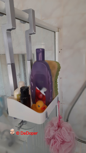 Shower storage rack basket for shower enclosure