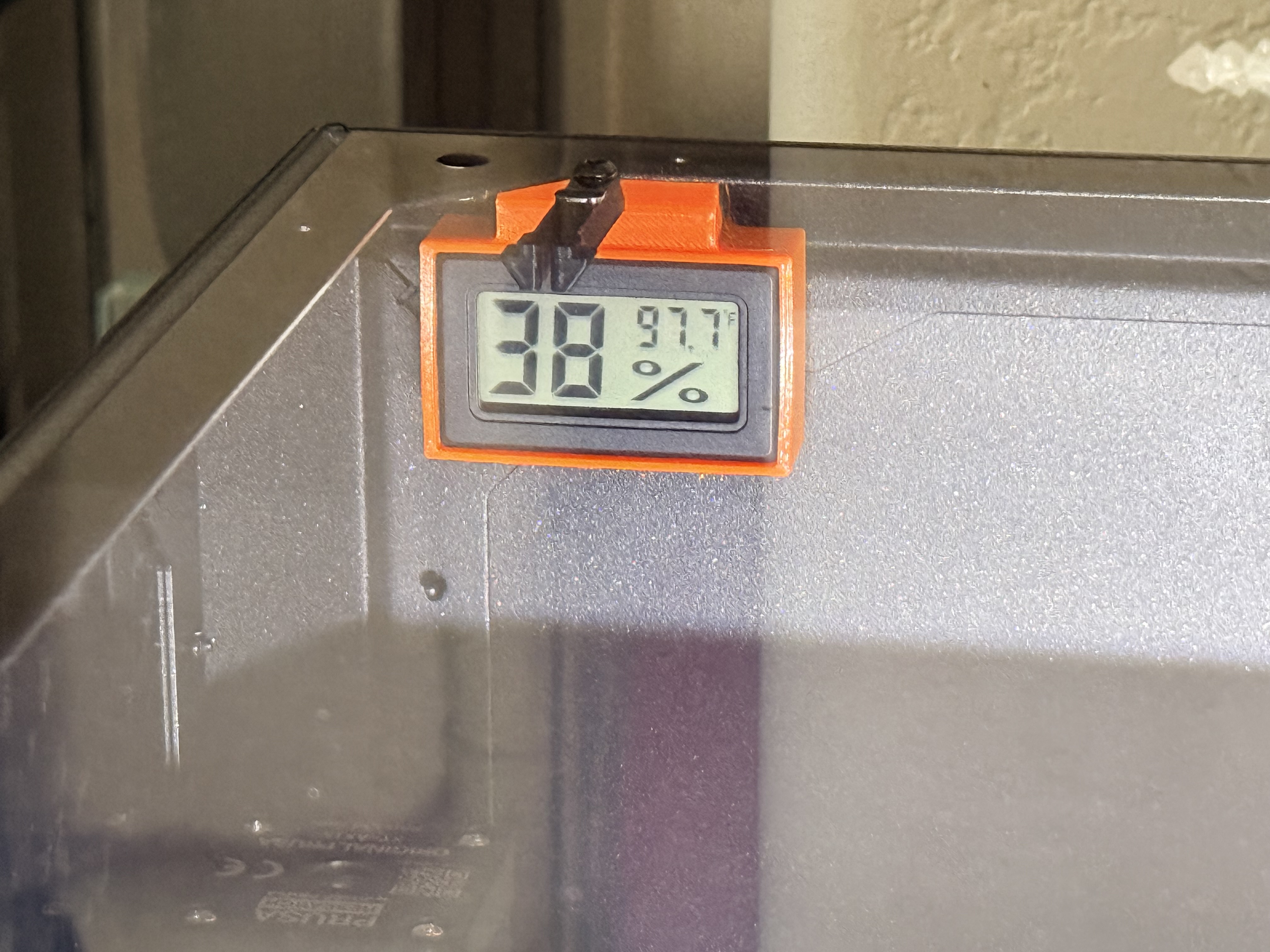 Hygrometer mounting frame for Prusa Core One L