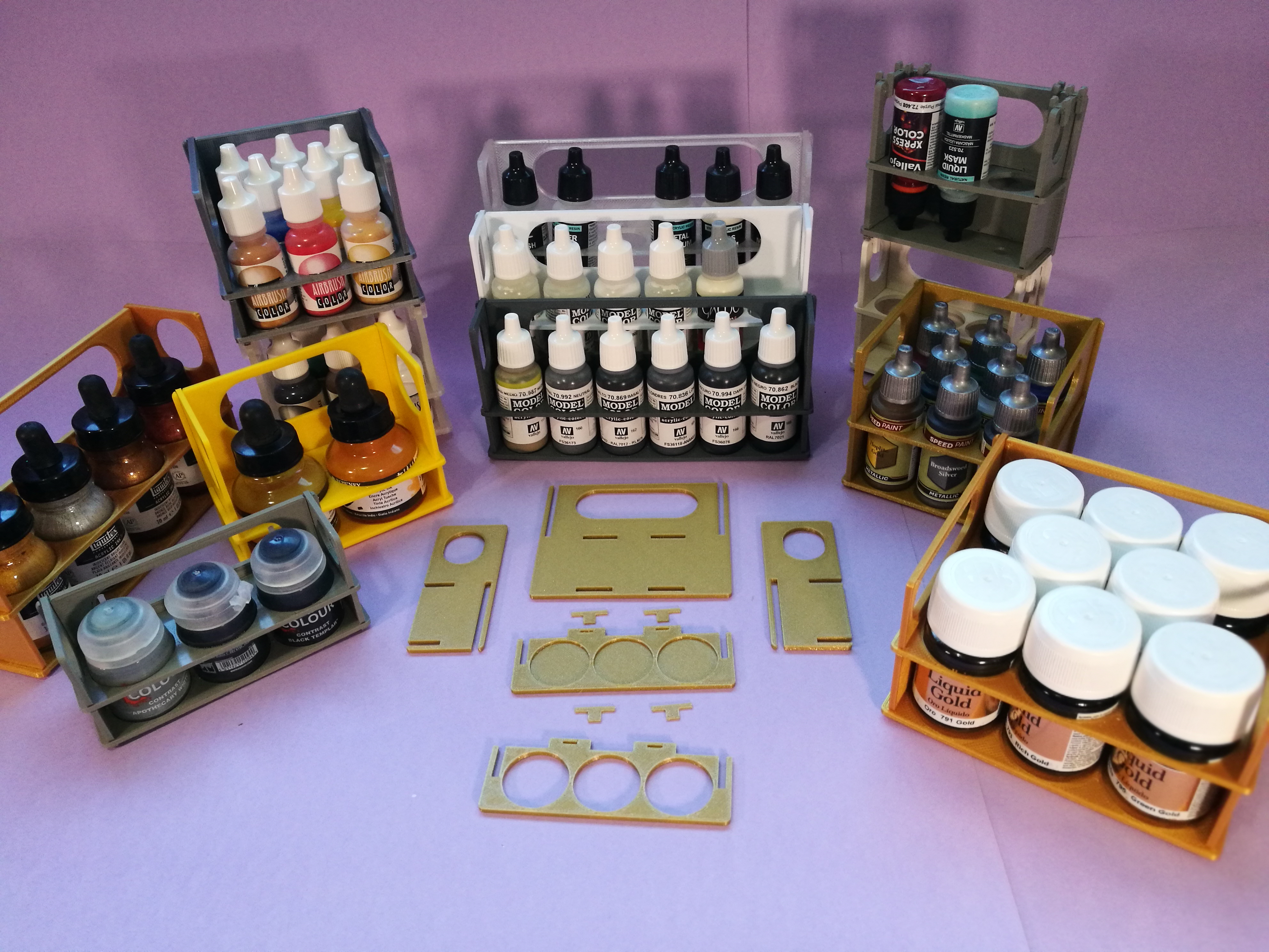 Paint Bottle Stand - Customizable OpenSCAD