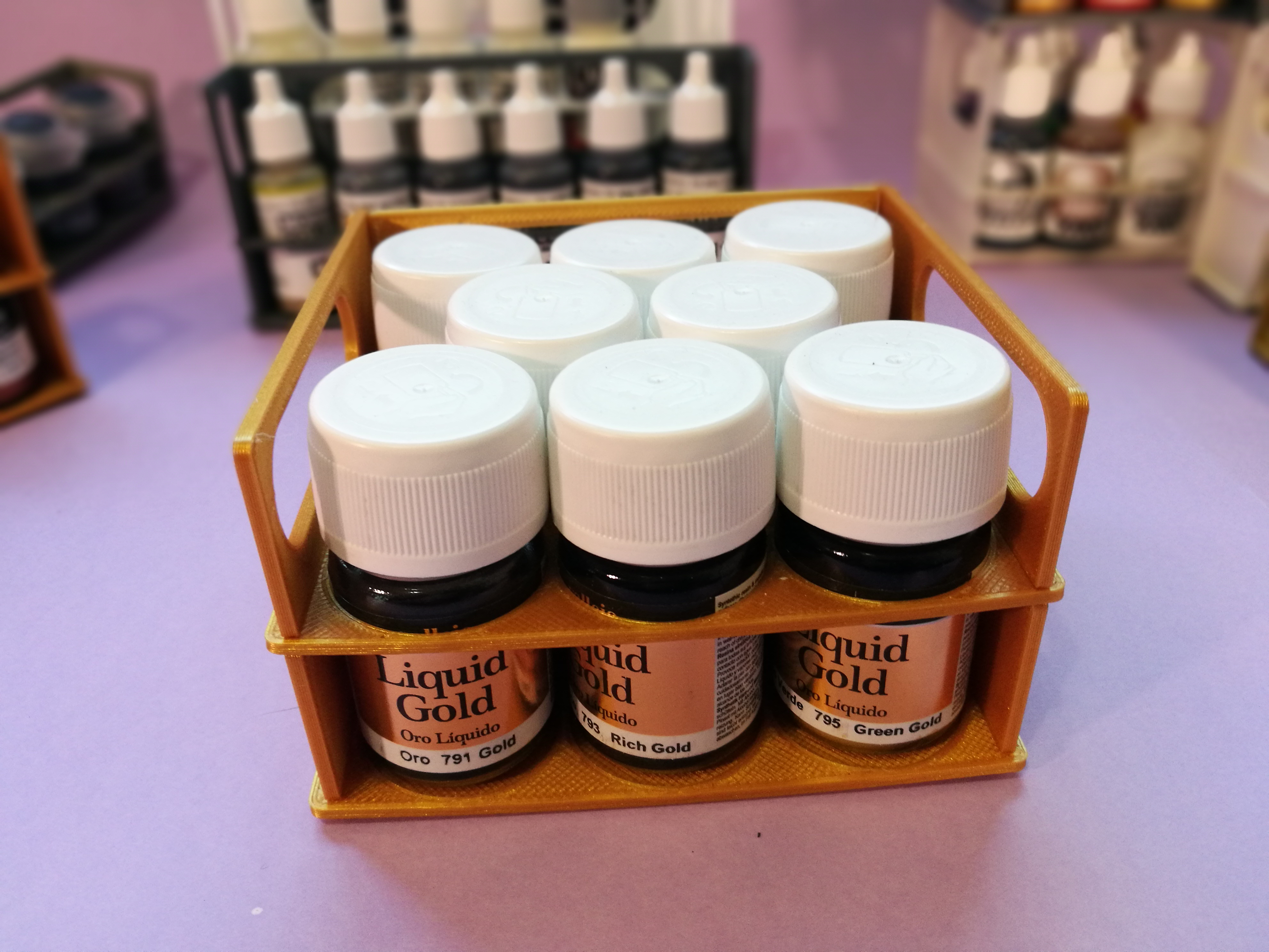 Miniatura 9 do modelo 3D Paint Bottle Stand - Customizable OpenSCAD
